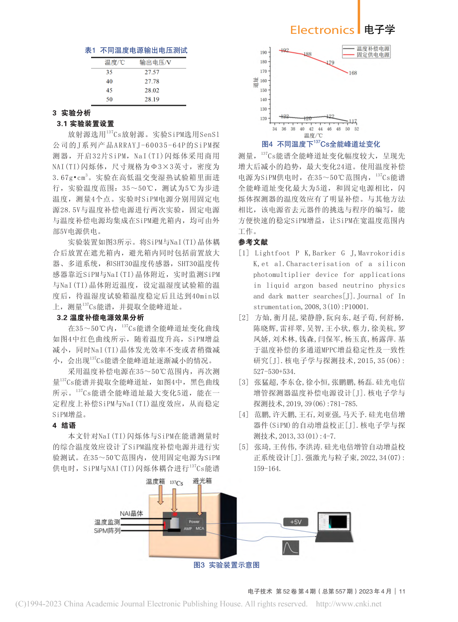 硅光电倍增管(SiPM)探测器温度补偿电源设计_李东.pdf_第3页