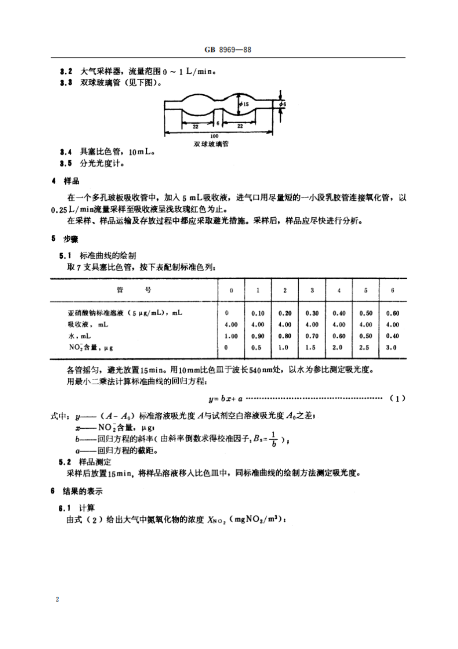 空气质量 氮氧化物的测定 盐酸萘乙二胺比色法 GBT 8969-1988.pdf_第3页