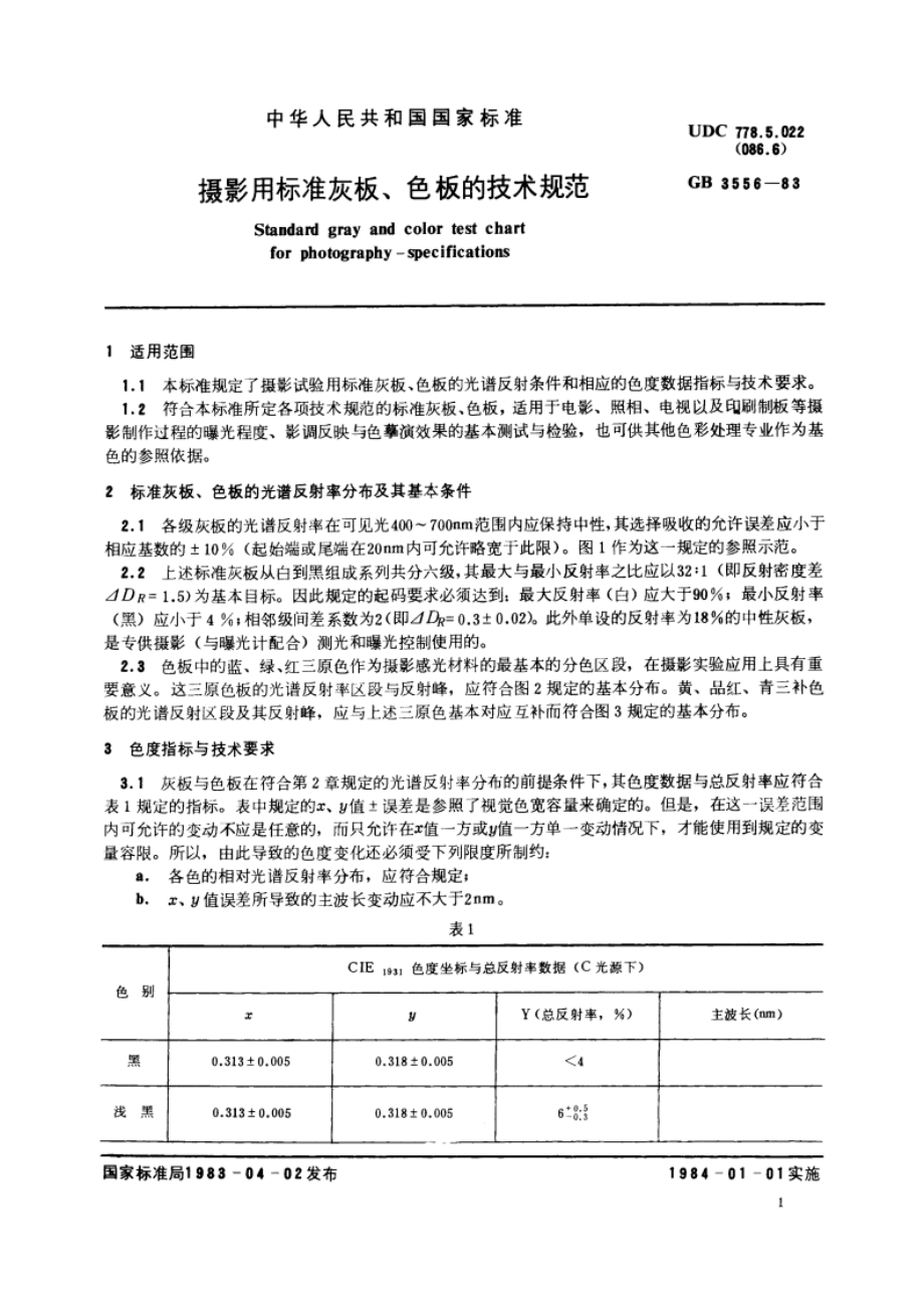 摄影用标准灰板、色板的技术规范 GBT 3556-1983.pdf_第2页