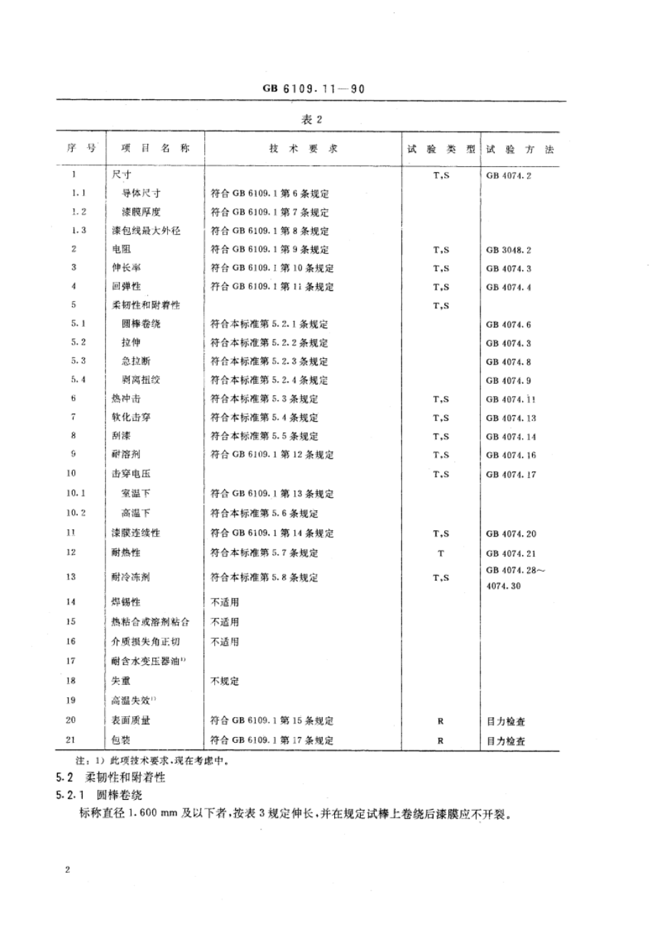 漆包圆绕组线 第11部分：200级聚酯亚胺聚酰胺酰亚胺复合漆包铜圆线 GBT 6109.11-1990.pdf_第3页