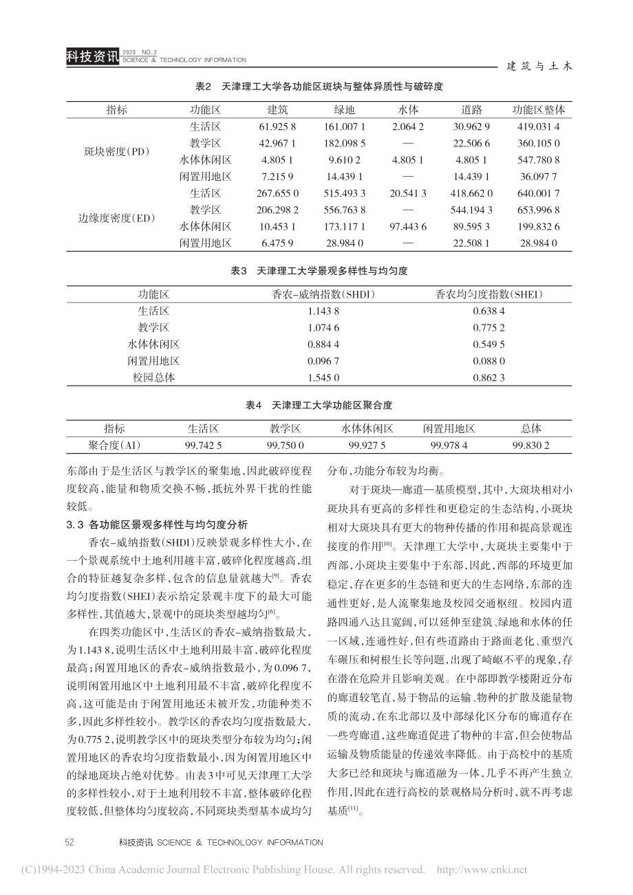 高校校园景观格局分析——以天津理工大学为例_李可喻.pdf_第3页