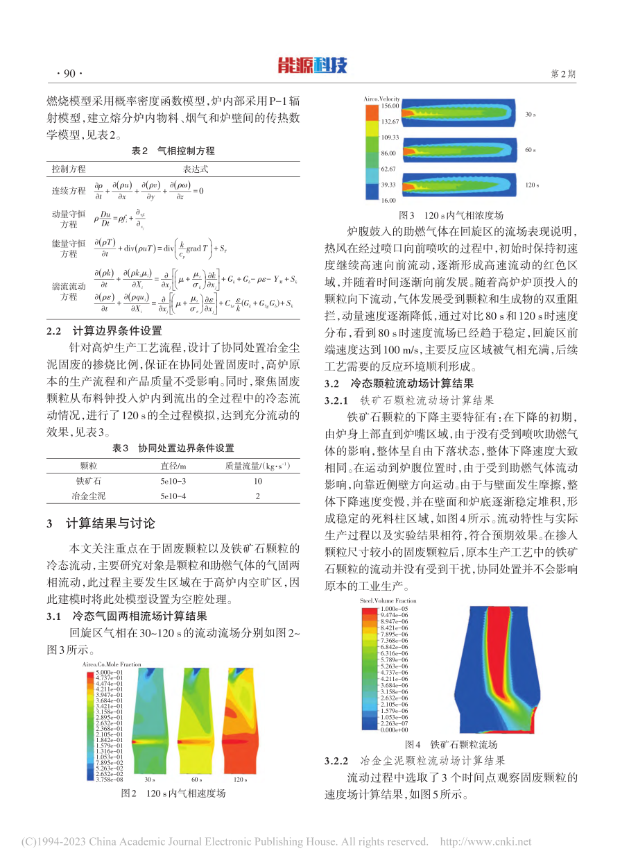 钢铁冶炼高炉协同处置冶金尘...固废的冷态流动数值模拟研究_潘却易.pdf_第3页