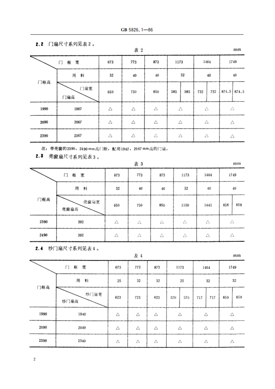 平开钢门基本尺寸系列 (3240mm实腹料) GBT 5826.1-1986.pdf_第3页