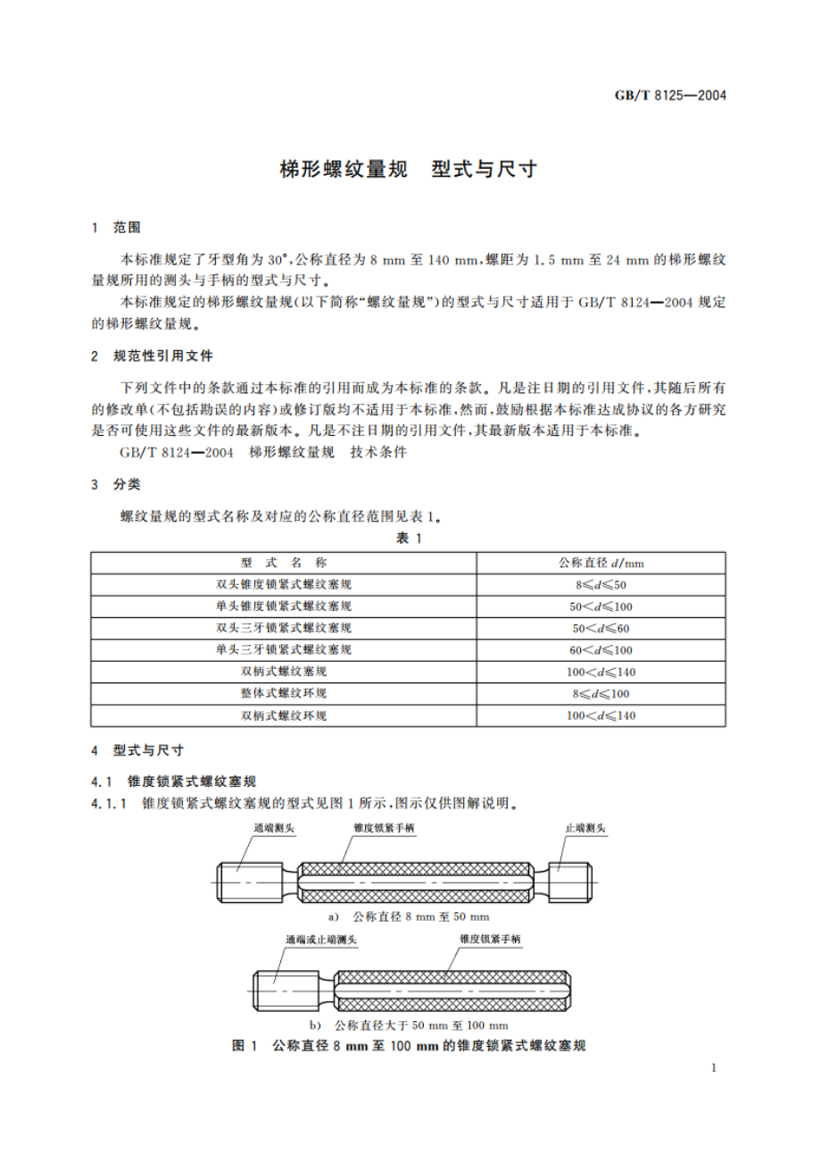 梯形螺纹量规 型式与尺寸 GBT 8125-2004.pdf_第3页