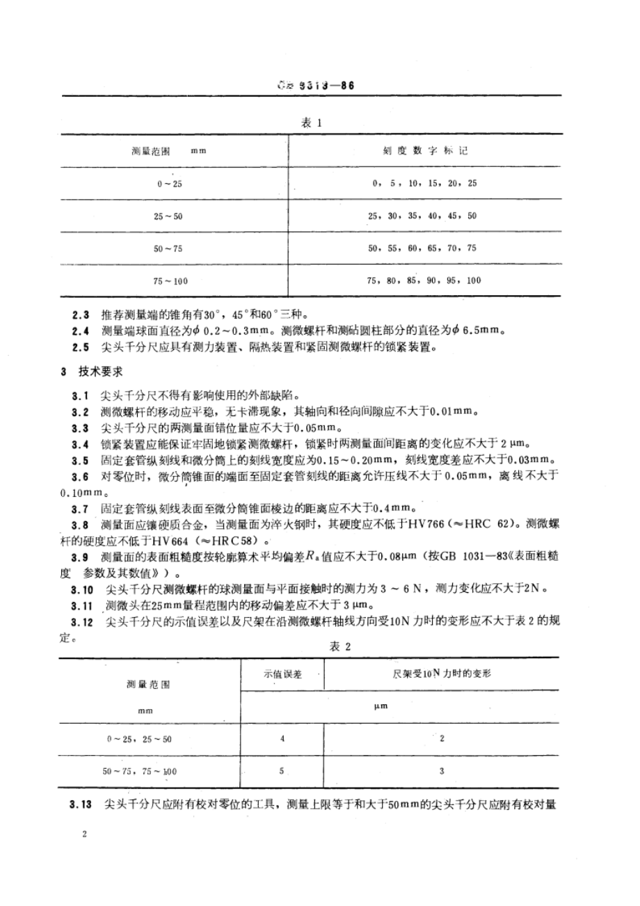 尖头千分尺 GBT 6313-1986.pdf_第3页