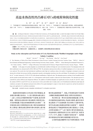 高盐水热改性凹凸棒石对Cu的吸附和钝化性能_马贵.pdf