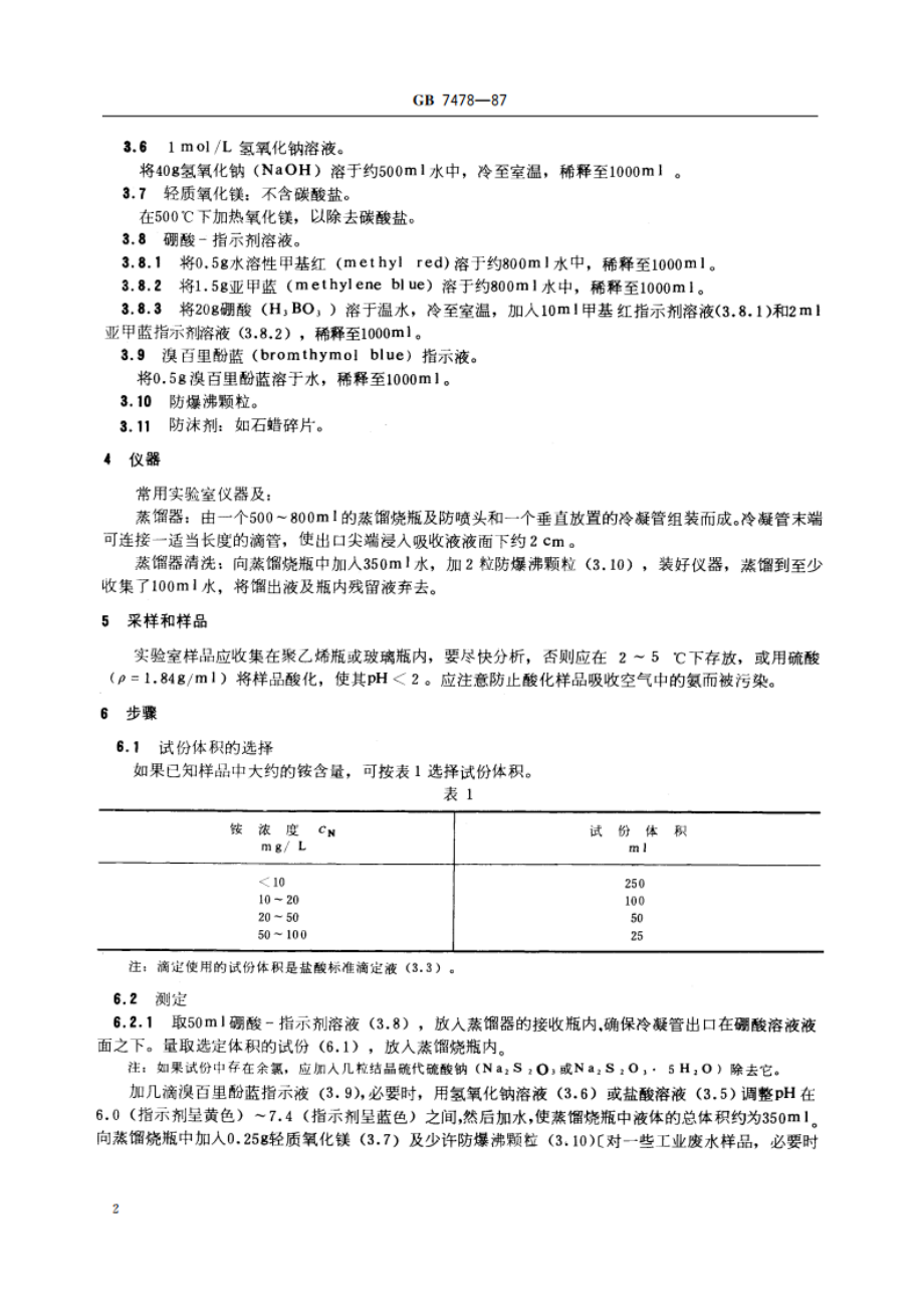 水质 铵的测定 蒸馏和滴定法 GBT 7478-1987.pdf_第3页