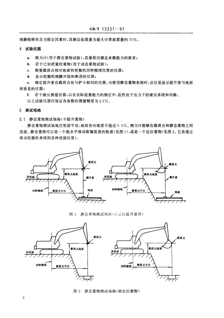 液压挖掘机 起重能力测试方法 GBT 13331-1991.pdf_第3页