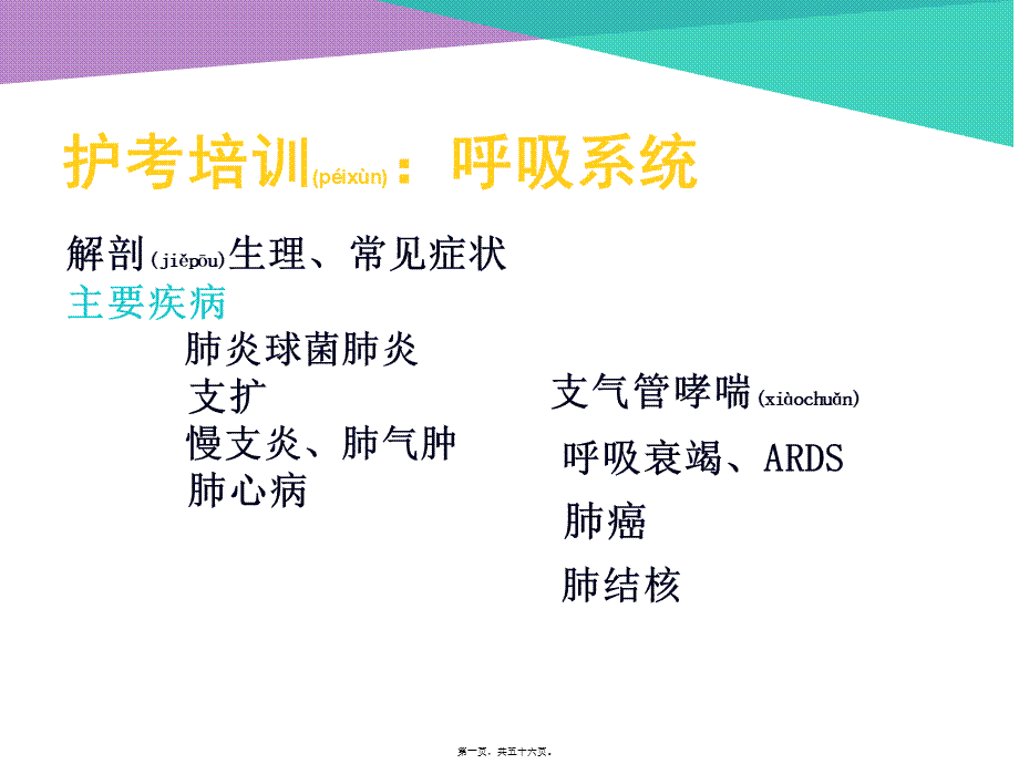 2022年医学专题—护考呼吸系统(1).ppt_第1页