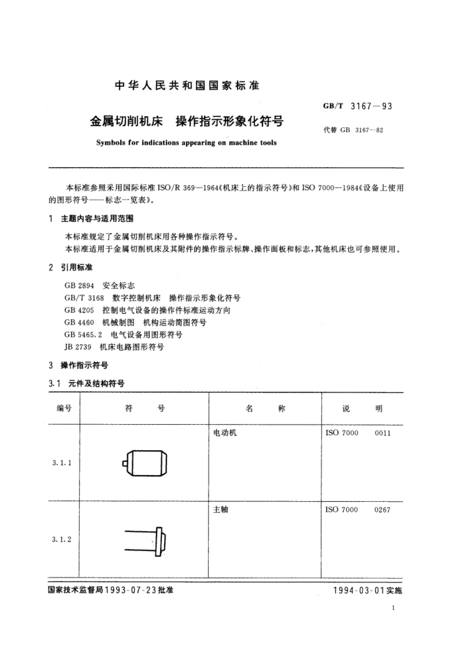 金属切削机床 操作指示形象化符号 GBT 3167-1993.pdf_第3页