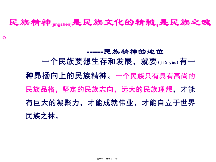 2022年医学专题—弘扬与培育民族精神(1)(1).ppt_第2页