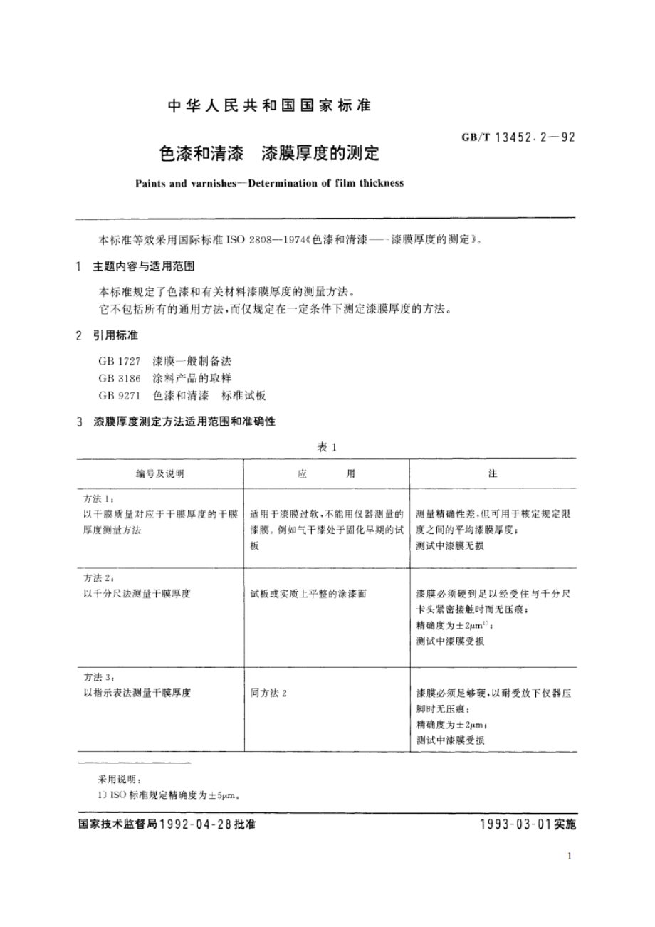 色漆和清漆 漆膜厚度的测定 GBT 13452.2-1992.pdf_第2页