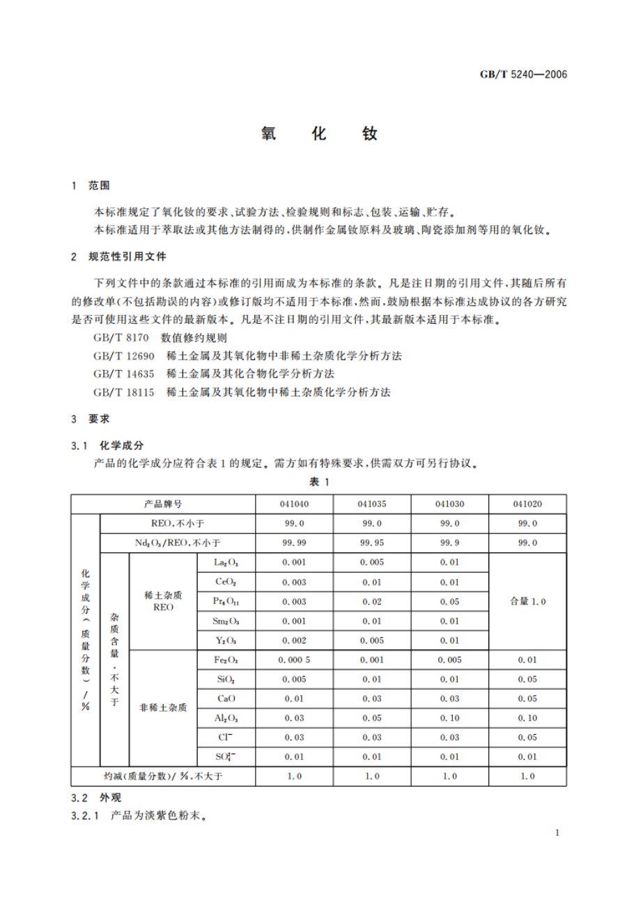 氧化钕 GBT 5240-2006.pdf_第3页