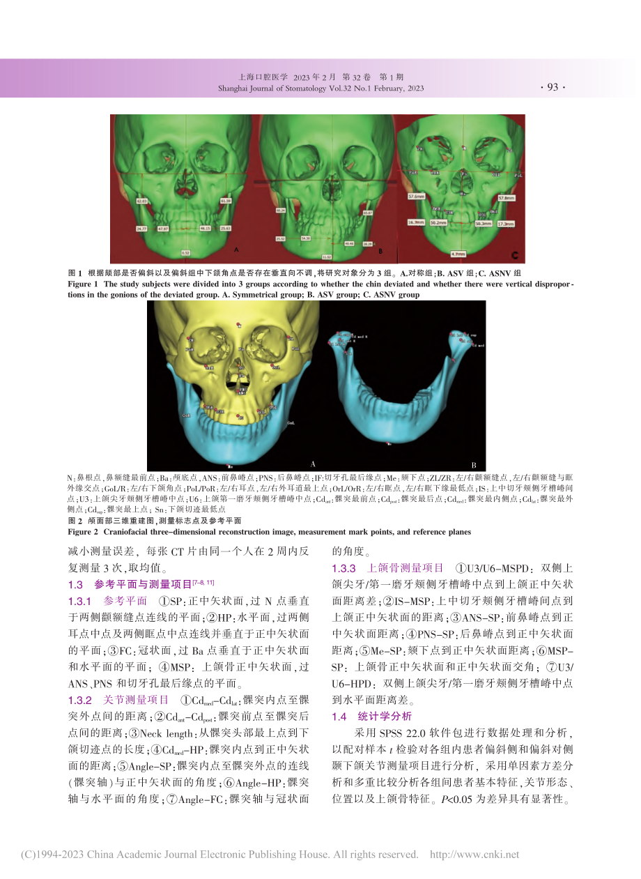 骨性Ⅲ类下颌偏斜患者颞下颌...位置及上颌骨特征的三维评估_唐汝萍.pdf_第3页