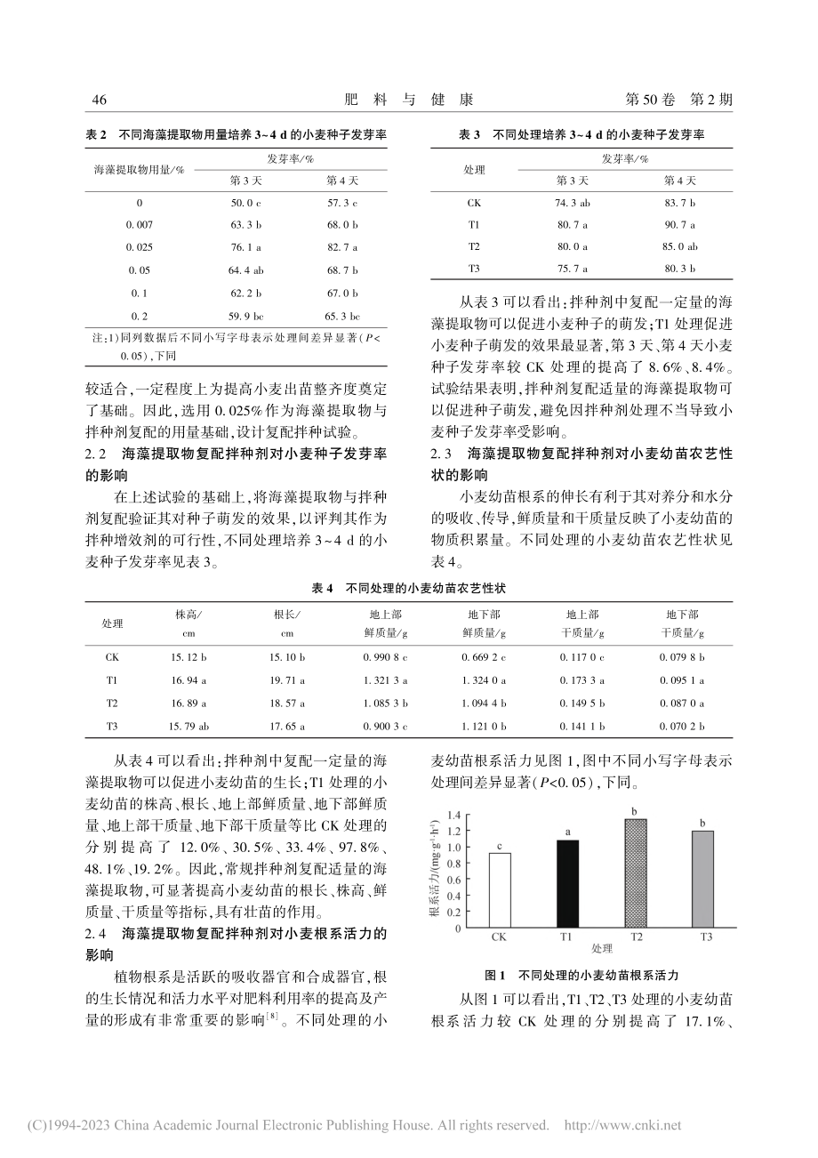 海藻提取物作为拌种增效剂对小麦种子生长发育的影响_张靖.pdf_第3页