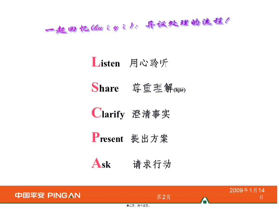 2022年医学专题—平安寿险增员异议处理话术(二)(1).ppt_第2页