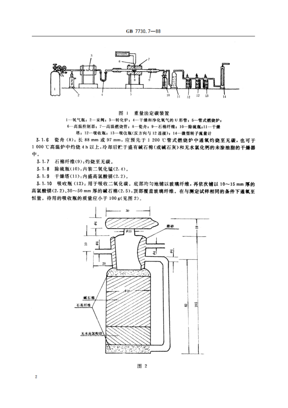 锰铁及高炉锰铁化学分析方法 重量法测定碳量 GBT 7730.7-1988.pdf_第3页