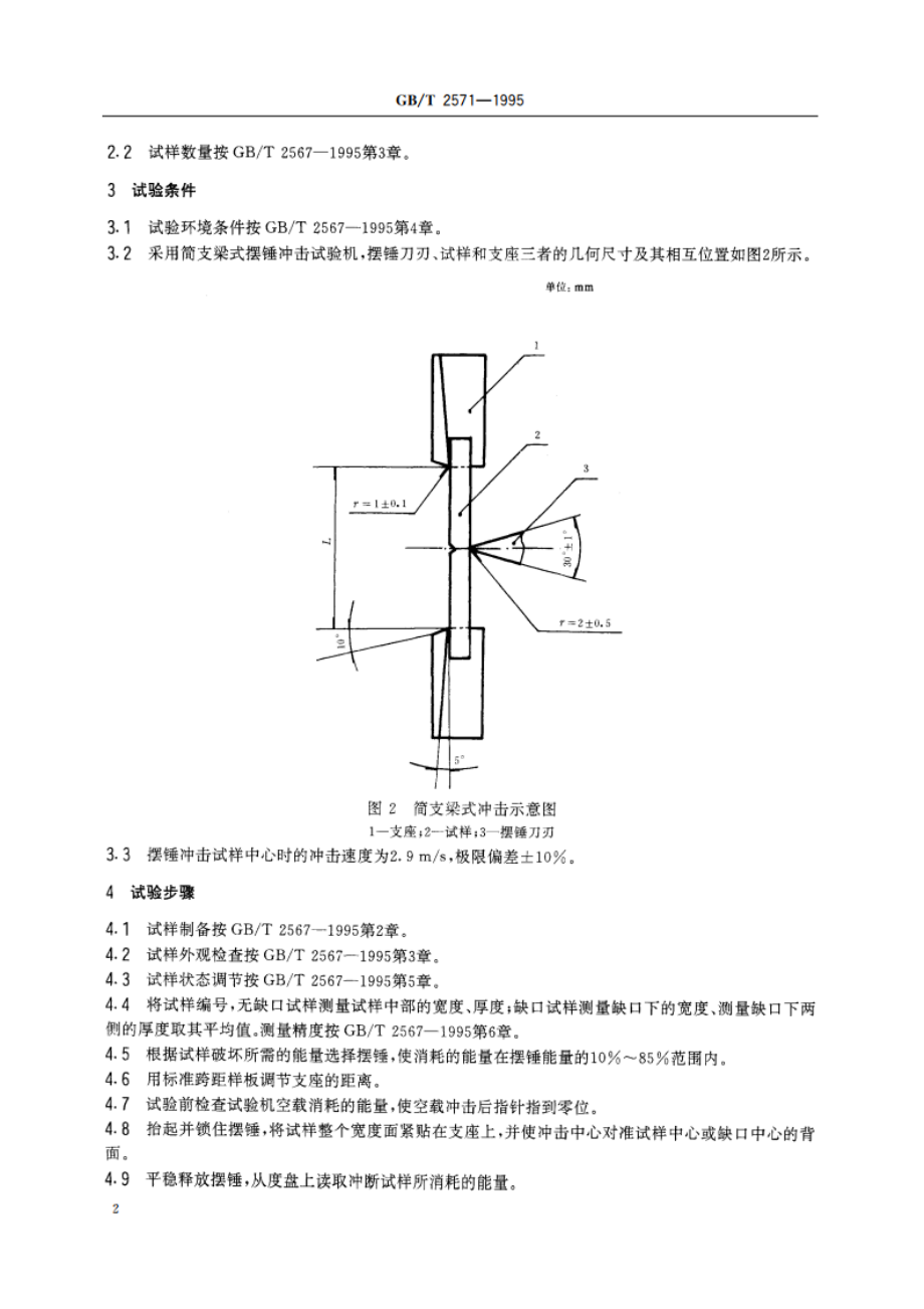 树脂浇铸体冲击试验方法 GBT 2571-1995.pdf_第3页