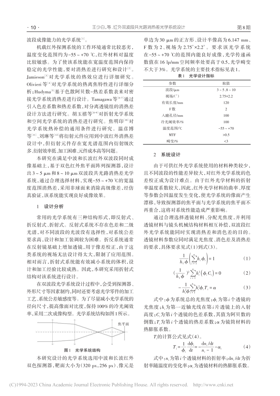 红外双波段共光路消热差光学系统设计_王少白.pdf_第2页