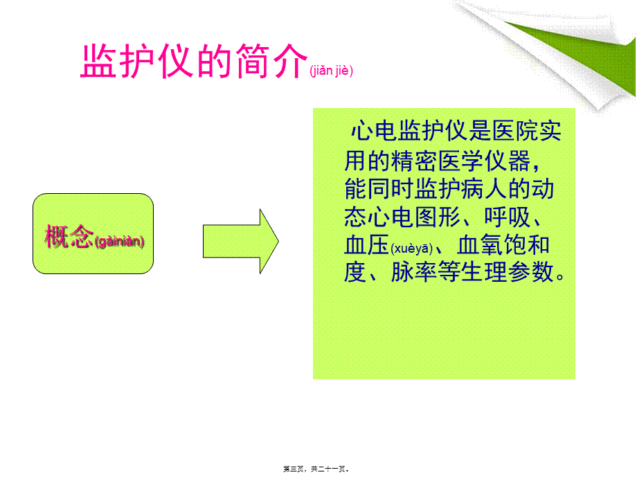 2022年医学专题—心电监护仪的使用及口服给药法(1).ppt_第3页