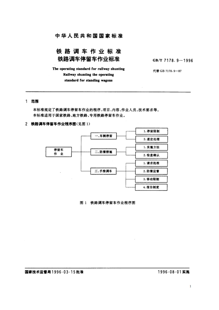 铁路调车作业标准 铁路调车停留车作业标准 GBT 7178.9-1996.pdf_第2页