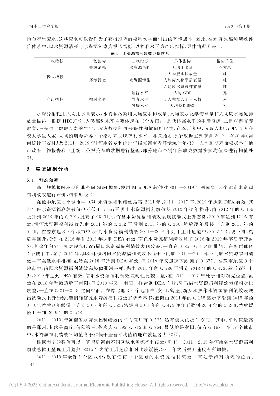 河南省水资源福利绩效时空演进及其影响因素研究_田丽.pdf_第3页