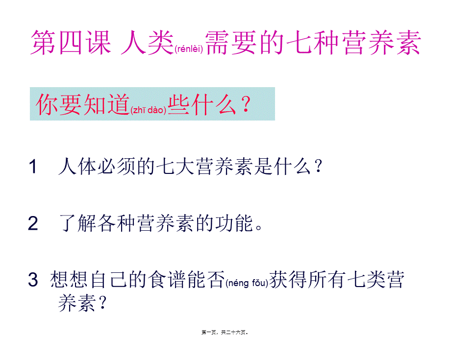 2022年医学专题—人类需要的七种营养素(1).ppt_第1页