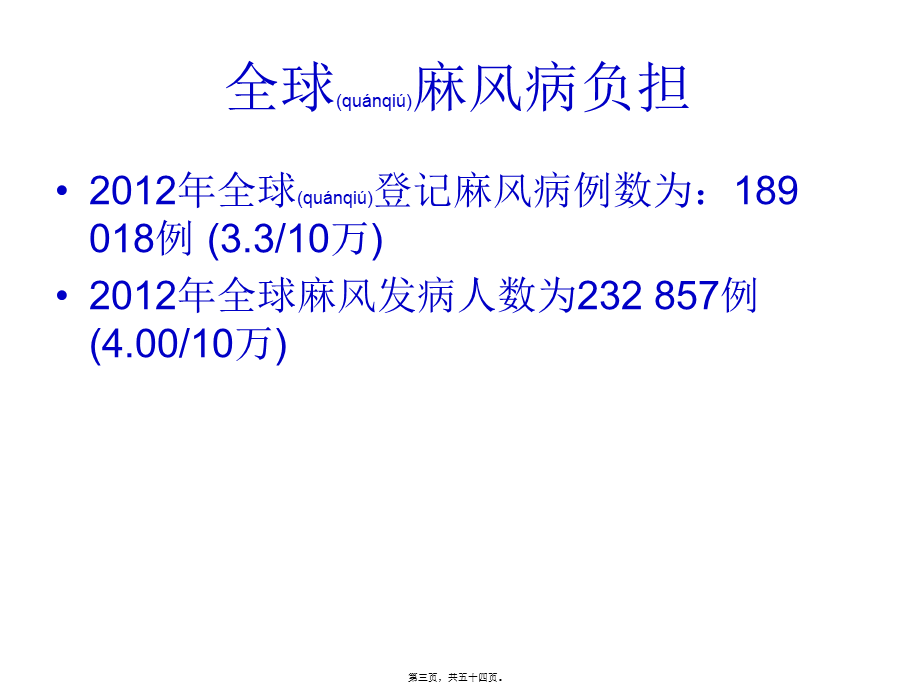 2022年医学专题—全球麻风病流行形势及今后对策(1).ppt_第3页