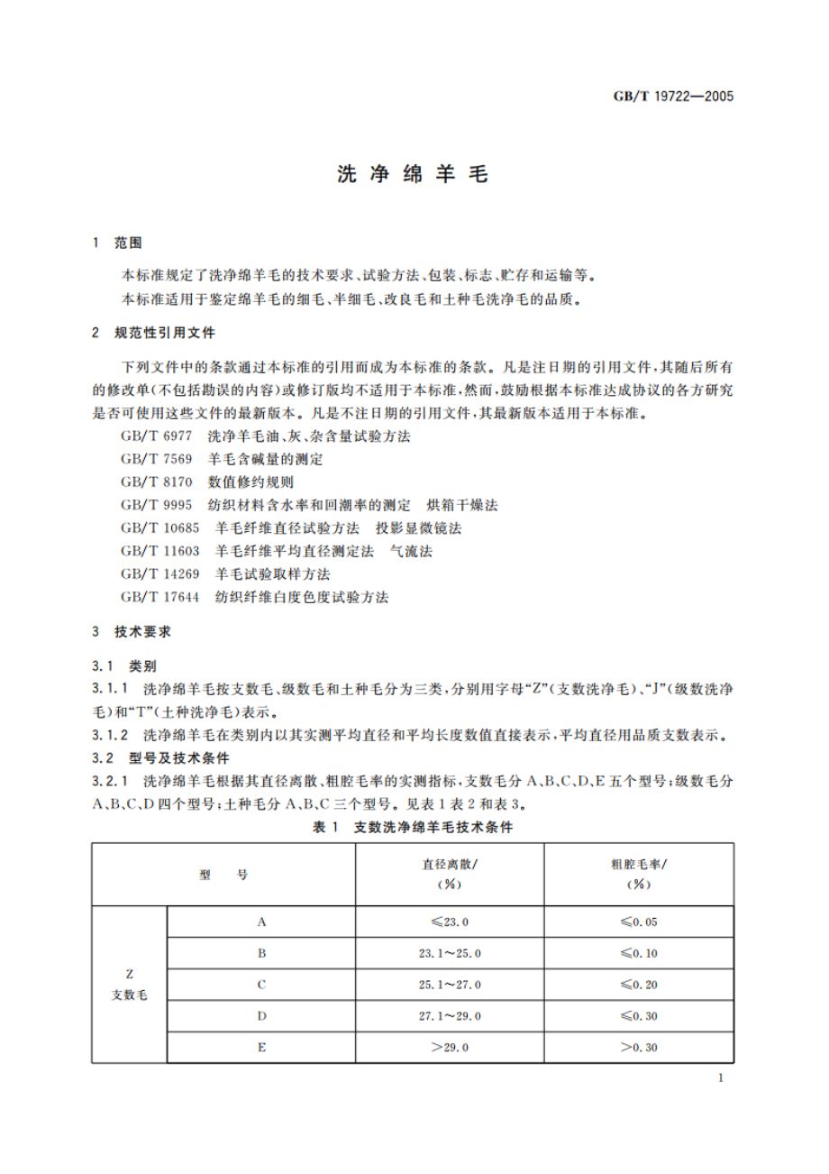 洗净绵羊毛 GBT 19722-2005.pdf_第3页