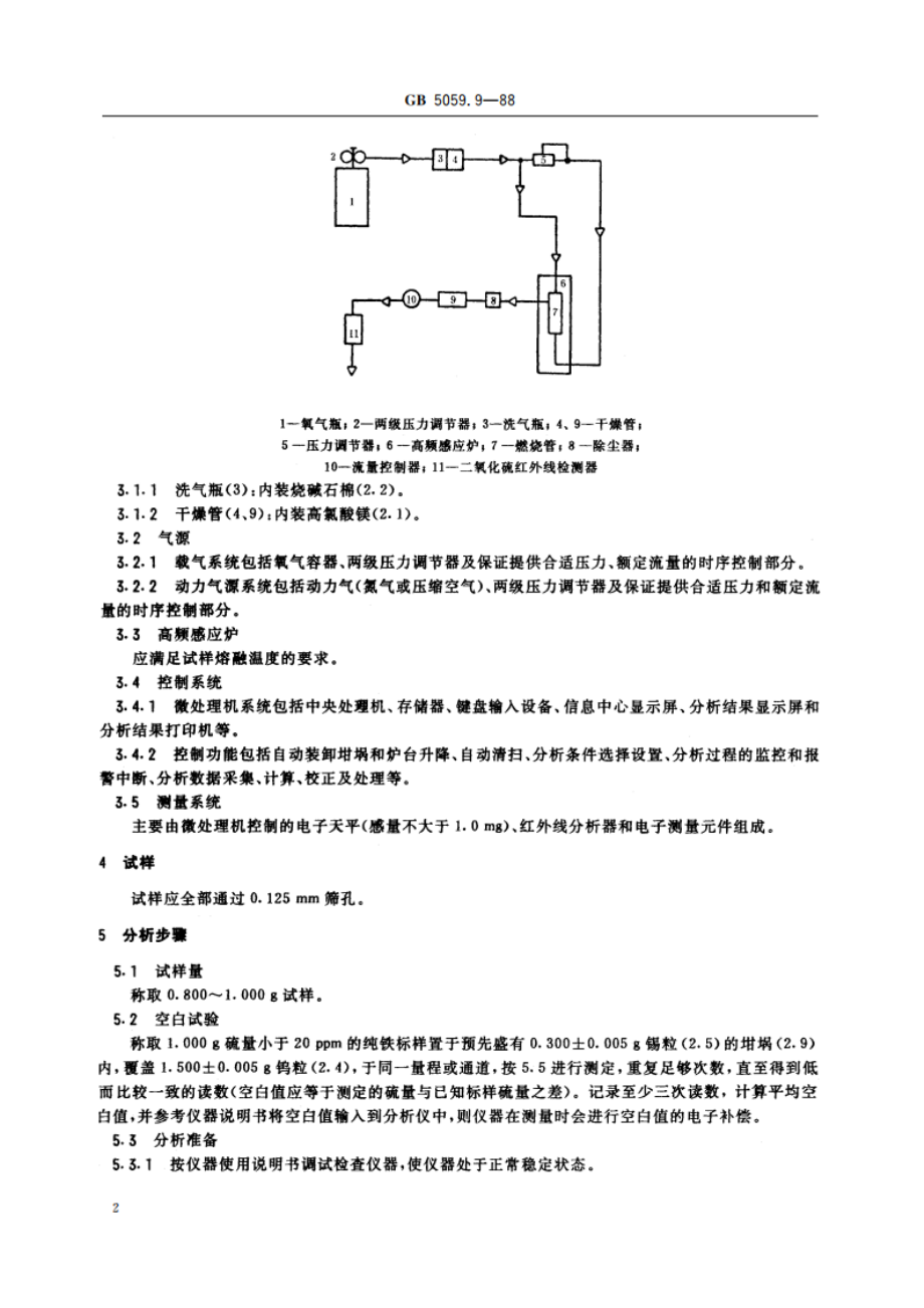 钼铁化学分析方法 红外线吸收法测定硫量 GBT 5059.9-1988.pdf_第3页