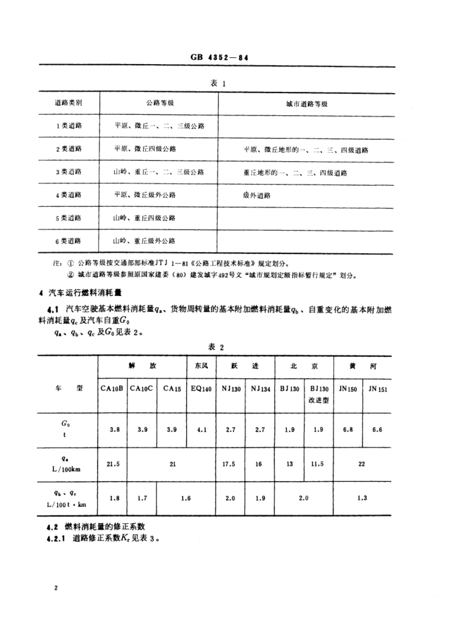 载货汽车运行燃料消耗量 GBT 4352-1984.pdf_第3页