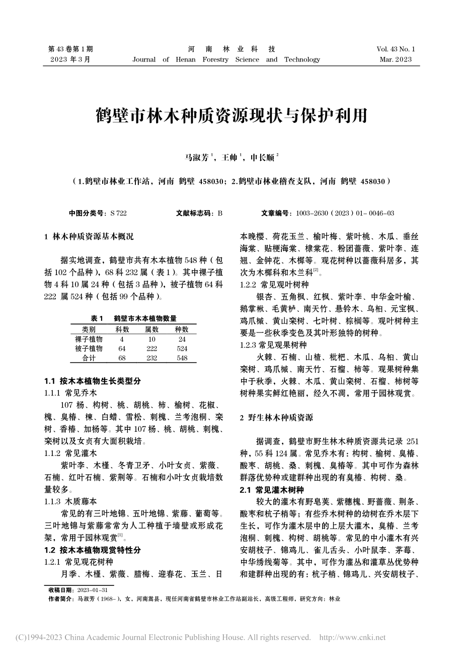 鹤壁市林木种质资源现状与保护利用_马淑芳.pdf_第1页