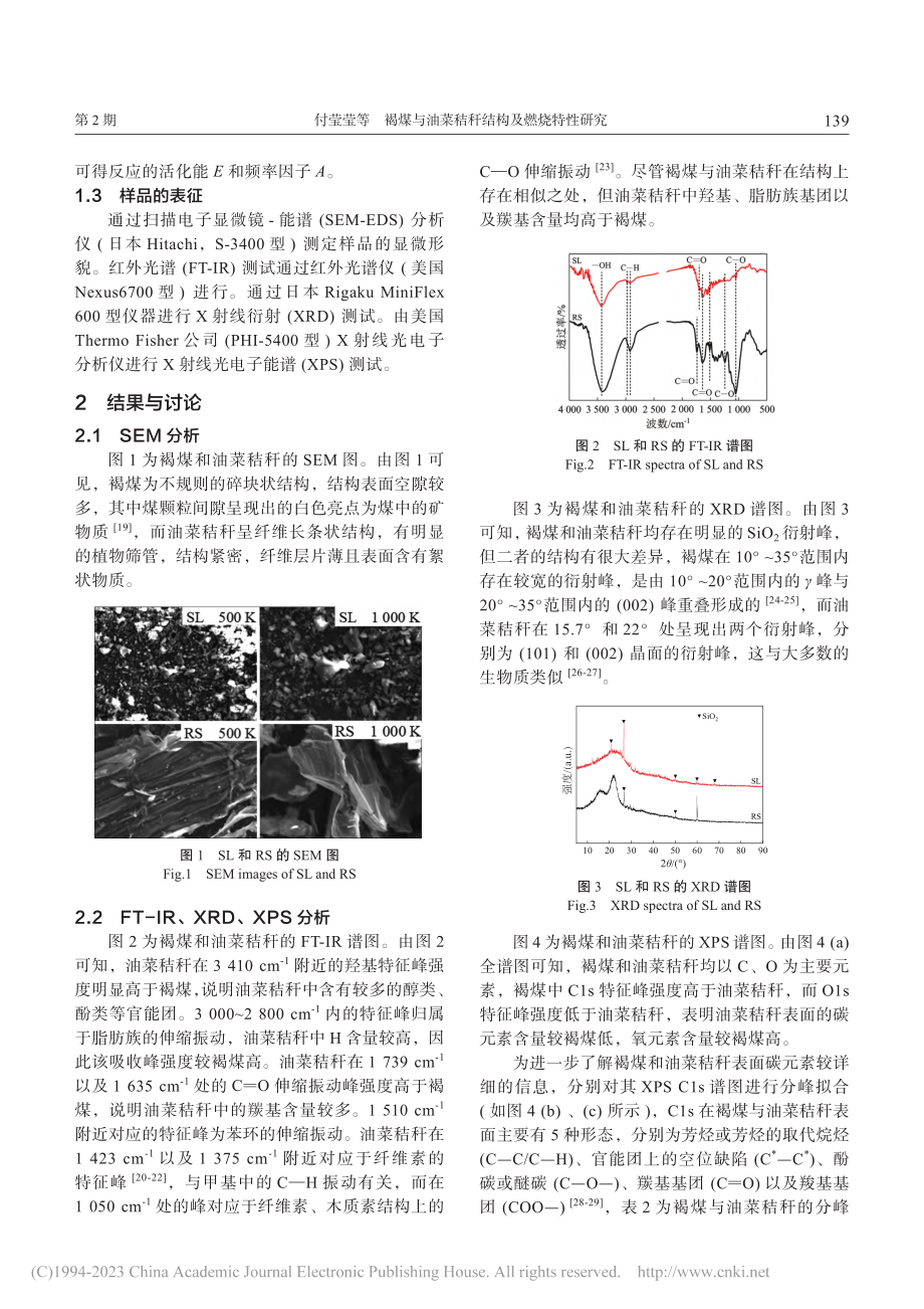 褐煤与油菜秸秆结构及燃烧特性研究_付莹莹.pdf_第3页