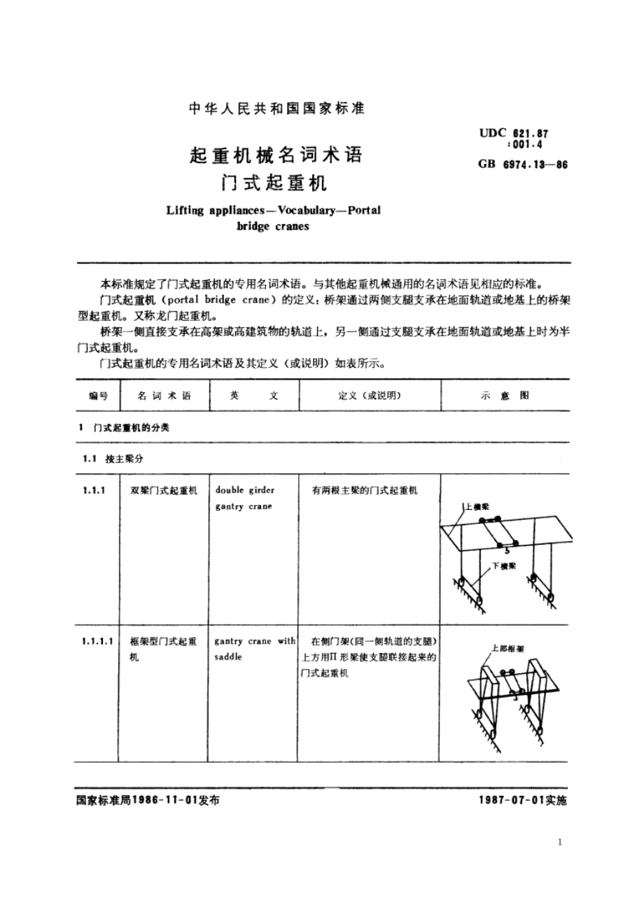 起重机械名词术语 门式起重机 GBT 6974.13-1986.pdf_第3页