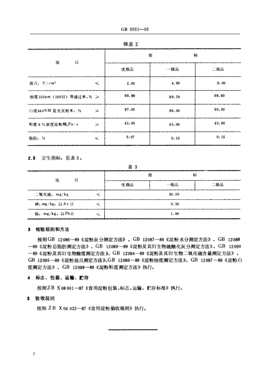 食用小麦淀粉 GBT 8883-1988.pdf_第3页