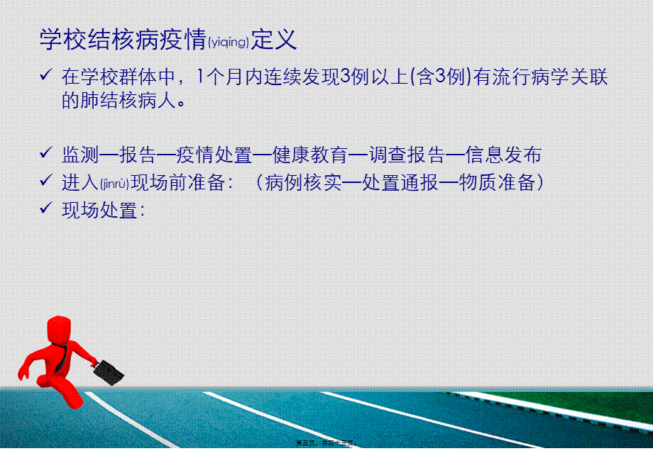 2022年医学专题—临沂市学校结核病疫情处置情景模拟演练.ppt_第3页