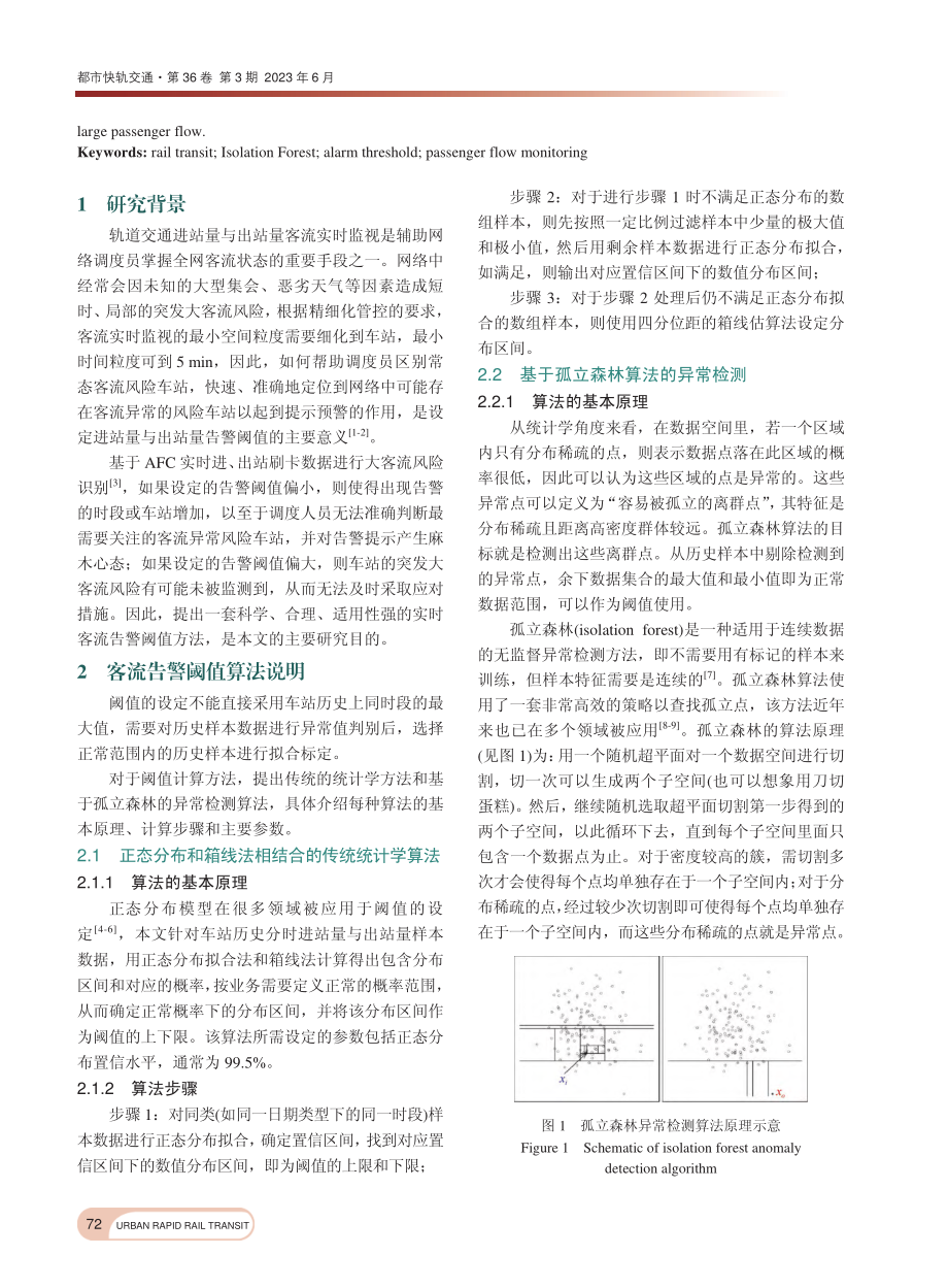 基于孤立森林算法的轨道交通...时客流告警阈值设定方法研究_王月玥.pdf_第2页