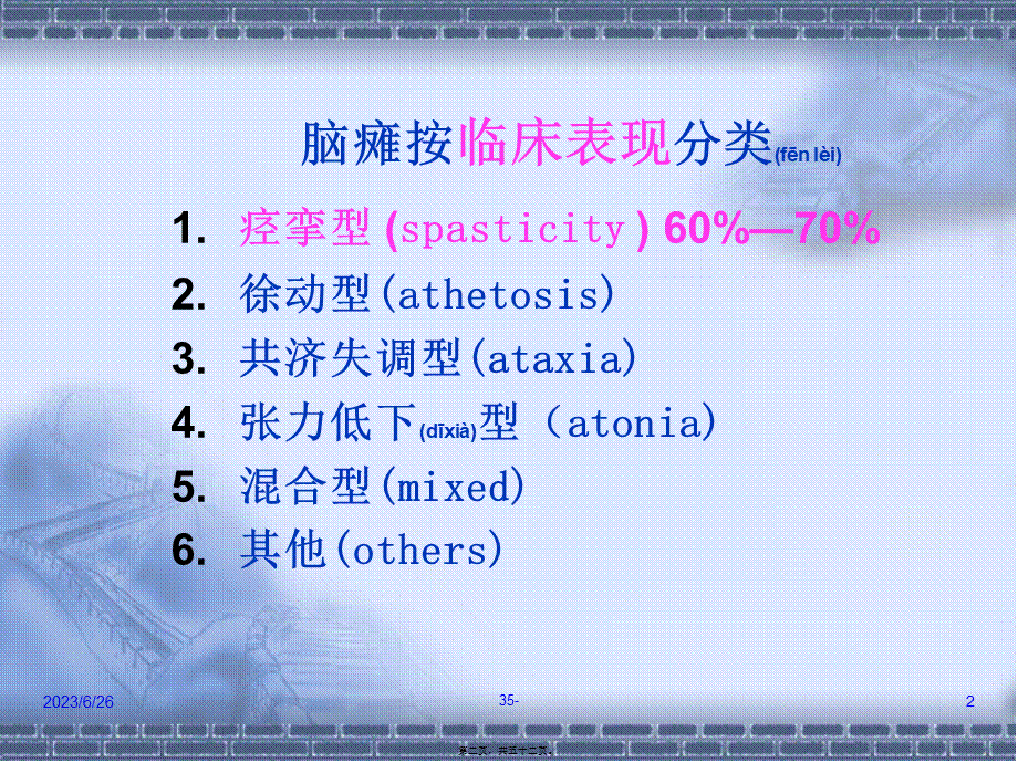 2022年医学专题—小儿脑瘫痉挛型的康复训练(1).ppt_第2页