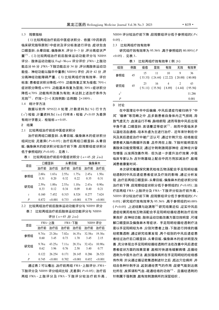 黄芪桂枝五物汤配合手足阳明...中风后遗症症状及疗效的影响_杨益.pdf_第2页