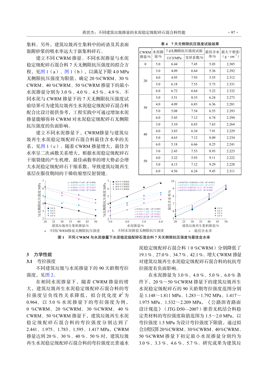 不同建筑垃圾掺量的水泥稳定级配碎石混合料性能_蒋世杰.pdf_第3页