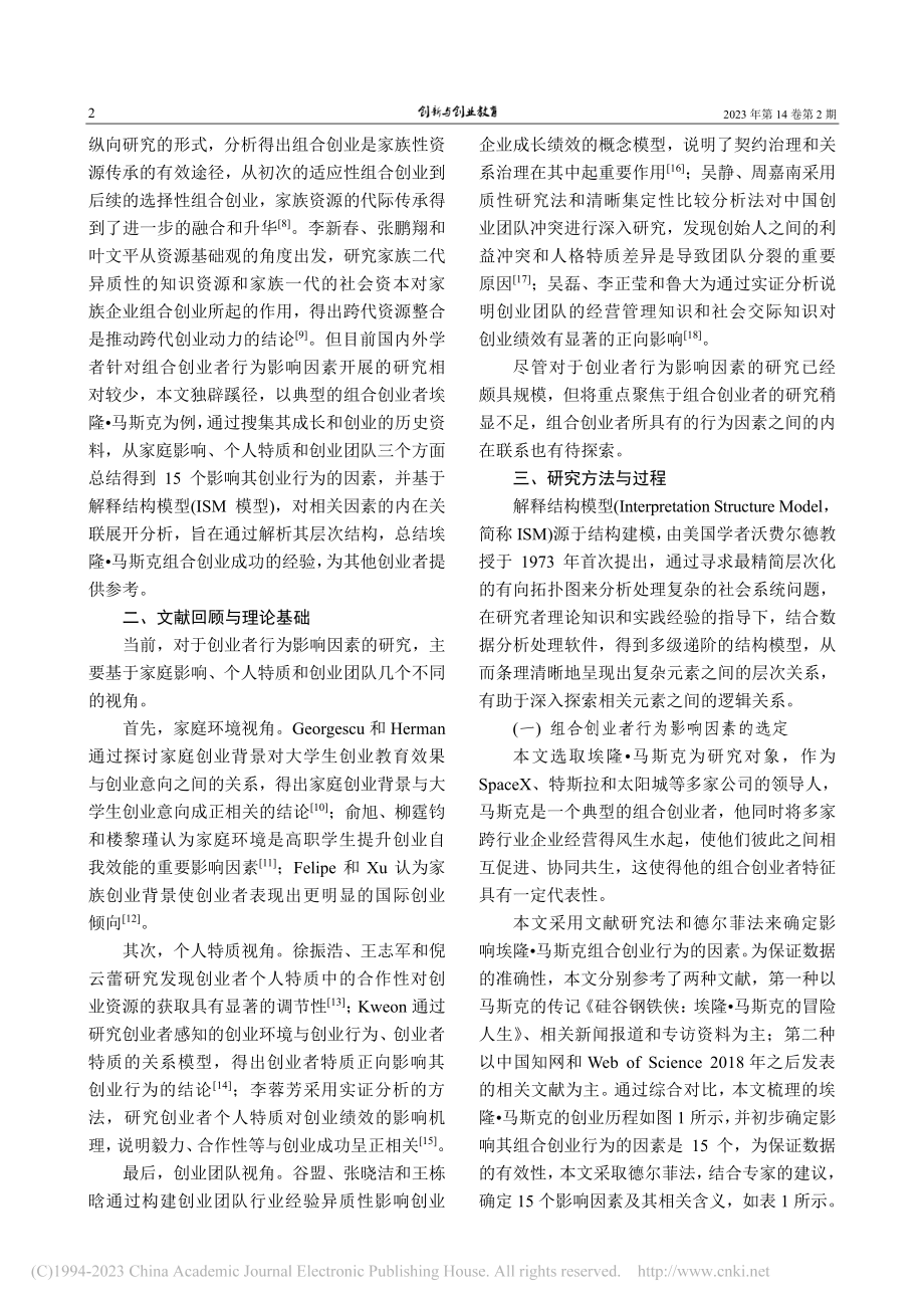 基于解释结构模型的组合创业...—以埃隆·马斯克为研究对象_孙泽厚.pdf_第2页