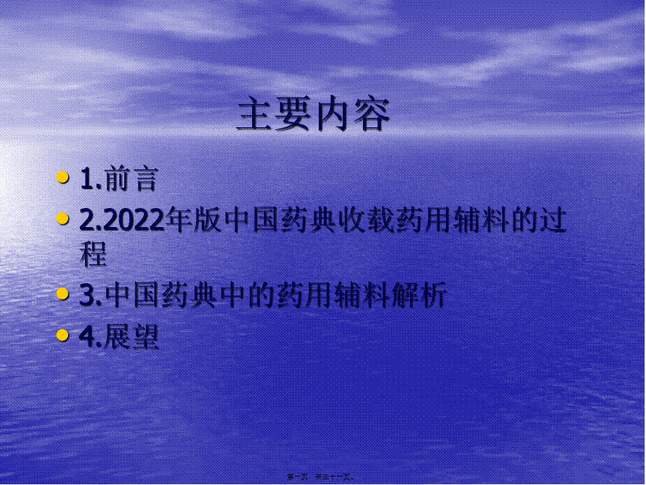 《中国药典》2010年版药用辅料概述(下)涂家生2011.4.pptx_第1页