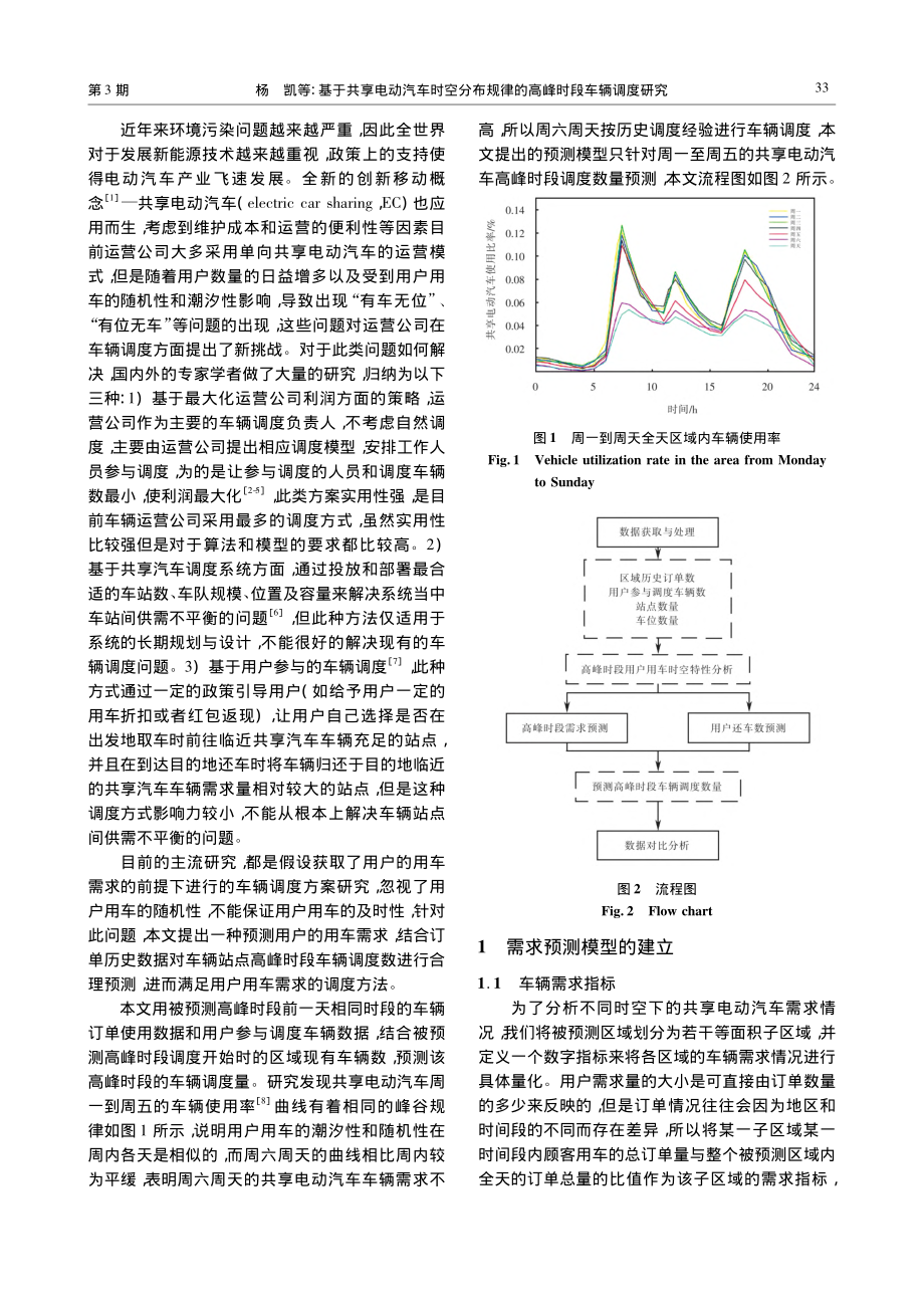 基于共享电动汽车时空分布规律的高峰时段车辆调度研究_杨凯.pdf_第2页