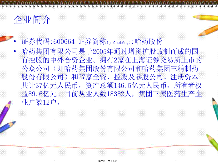 2022年医学专题—哈药集团股份有限公司swot分析(1).ppt_第2页