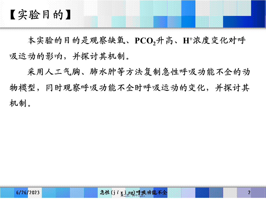 2022年医学专题—呼吸运动的影响因素与急性呼吸功能不全.ppt_第2页