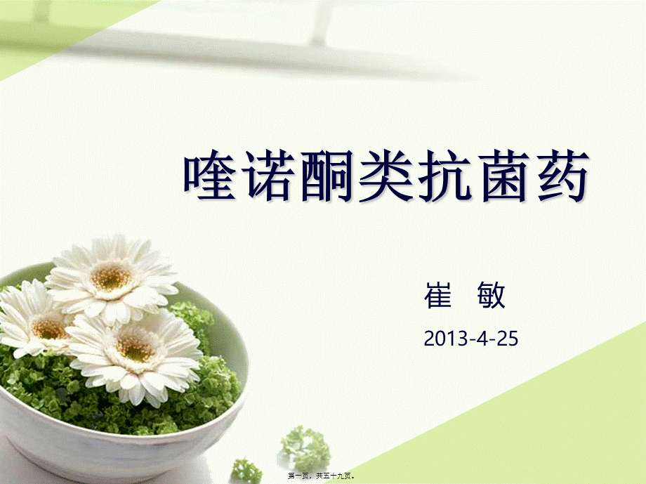 2022年医学专题—喹诺酮类抗菌药2013-4-25(1)(1).ppt_第1页