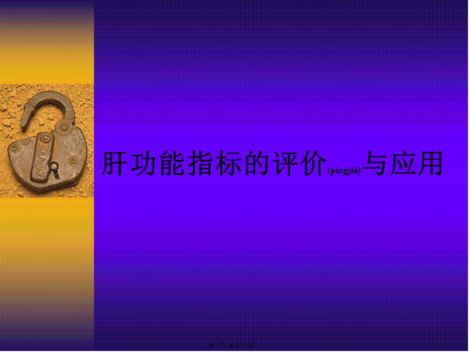 2022年医学专题—肝功能指标的评价和应用(2009)(1).ppt_第1页