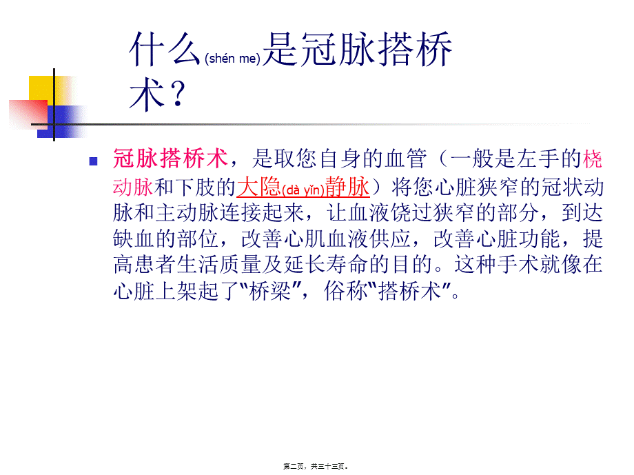 2022年医学专题—冠脉搭桥术健康宣教.ppt_第2页