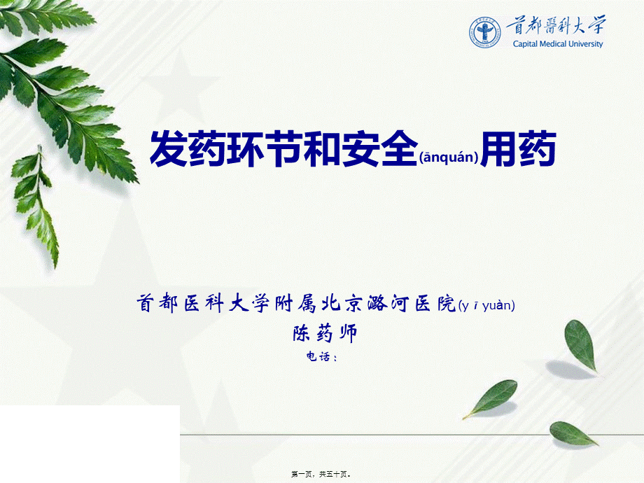 2022年医学专题—发药环节和安全用药(分享版)2015.ppt_第1页