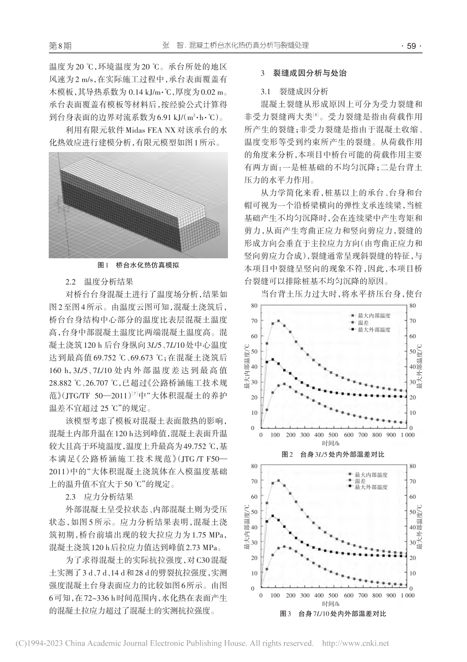 混凝土桥台水化热仿真分析与裂缝处理_张智.pdf_第3页